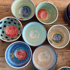 Schale, handbemalte Keramik, L'Atelier de Julie, 14x8,5cm