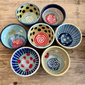 Mini-Schale, handbemalte Keramik, L'Atelier de Julie, 9,5x5,7cm