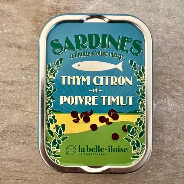 Sardinen mit Zitronenthymian & Timut Pfeffer, la belle-iloise, 115g