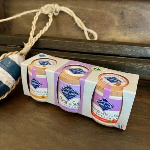 Salz aus Guérande, 3er Set Fleur de Sel mit Holzdeckel, Le Paludier, 110g - Neues Packaging