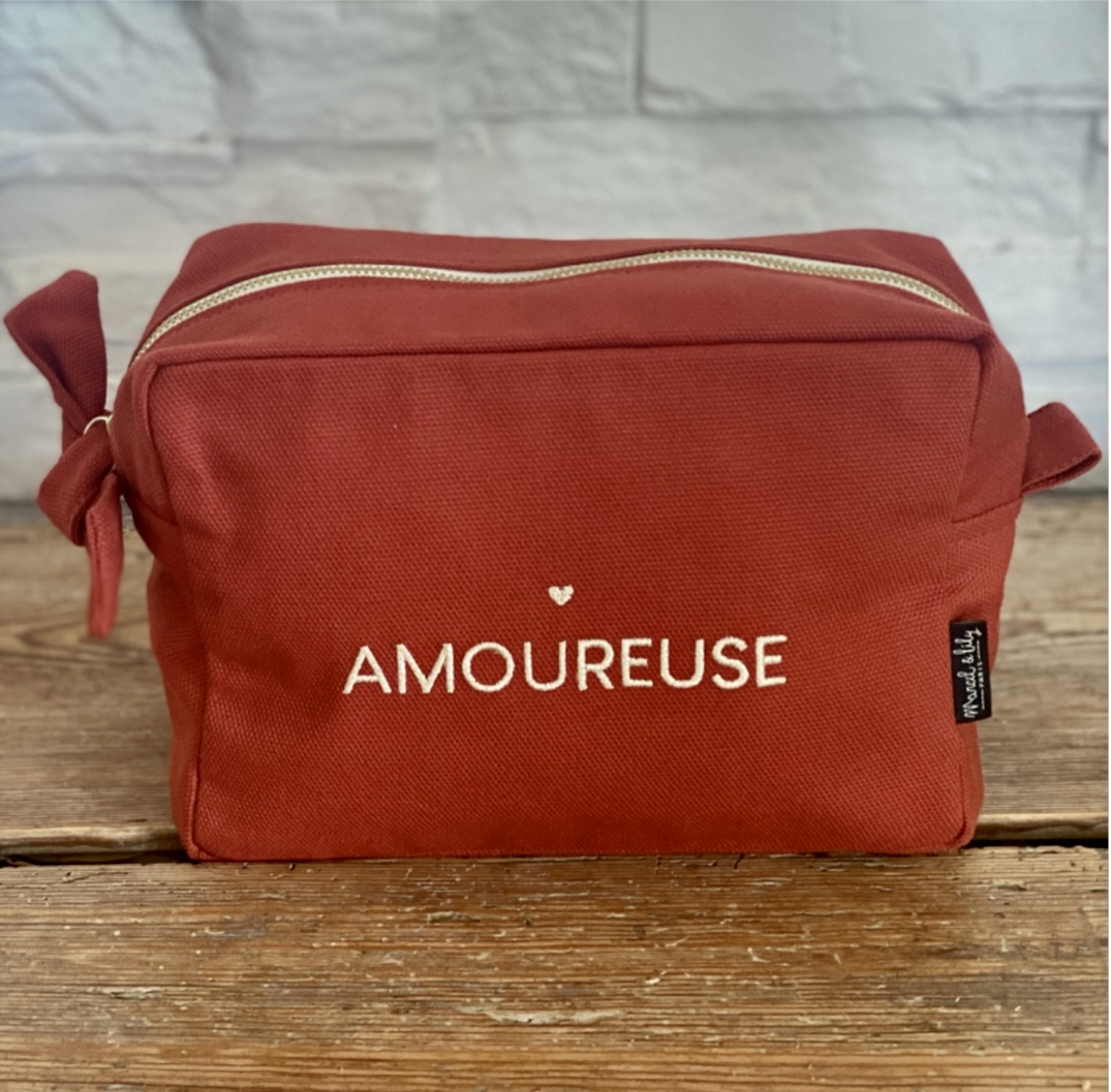 Kulturtasche "amoureuse", 100% Baumwolle, Marcel & Lily, 23x15x10 cm