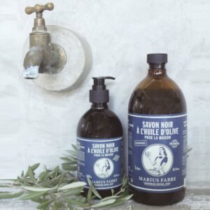 Schwarze Flüssigseife (Savon noir) aus Olivenöl, natürlicher Allzweckreiniger, Marius Fabre, 500ml