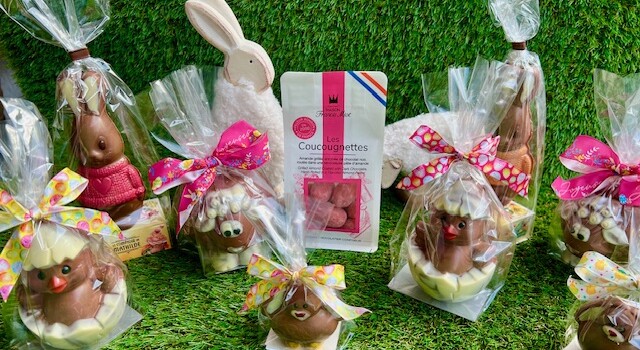 Ostersortiment_Niedliche Schokoladentieren_Mandelkuche_Coucougnettes_Kakaokonfekt in Gugelhupfform_Ostern2025_2