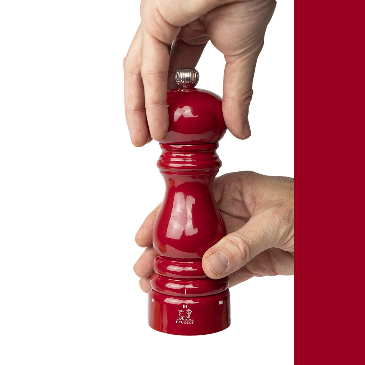 Pfeffermühle mit 6 Mahlgraden, Passion rot, Peugeot, 18cm