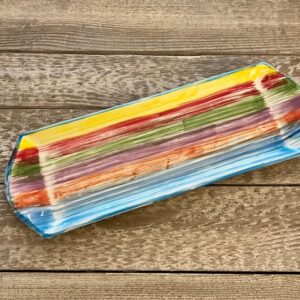 Servierplatte, Korsika, handbemalte Keramik, Poterie am Mont Ventoux, 38x13cm