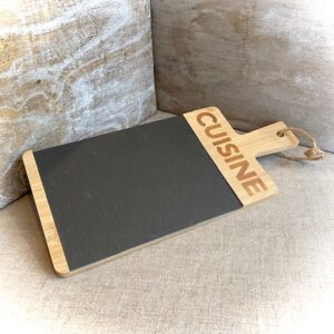 Servierplatte "Cuisine" aus Holz und Schiefer, La Trinitaine, 33x15x1cm