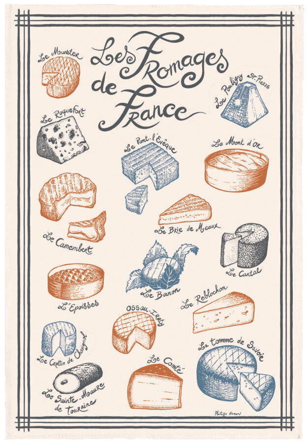 Geschirrtuch "Fromages de France", Winkler, 60x80 cm