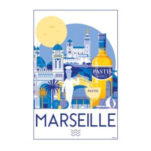 Geschirrtuch "Marseille", Winkler, 48x72 cm - NEU !