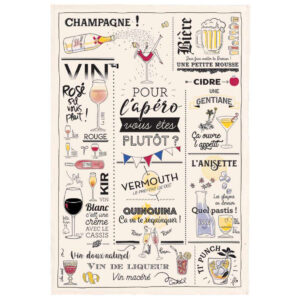 Geschirrtuch "verres et apéro", Winkler, 48x72 cm