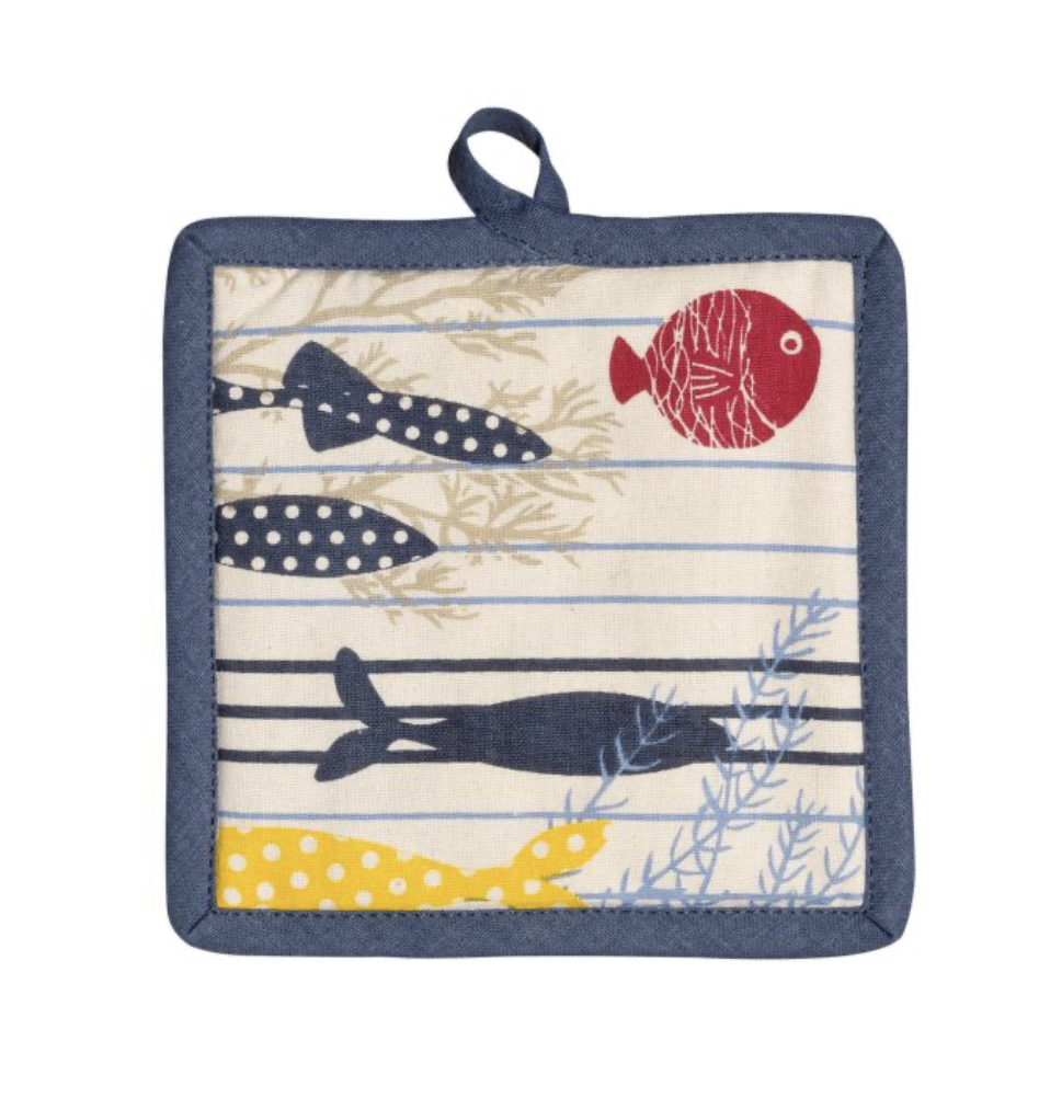 Topflappen "Océan", 100% Baumwolle, Winkler, 18x18cm - NEU !